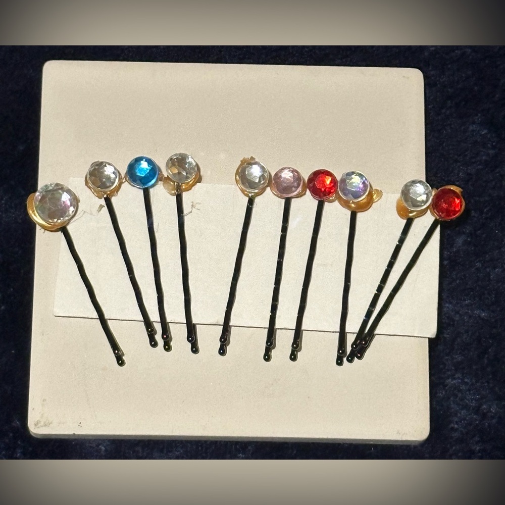 Lorena Espinoza Design Plastic Jewels Bobby-Pins, 10Pk (NWT)
